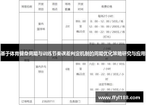 基于体育健身周期与训练节奏误差判定机制的周期优化策略研究与应用